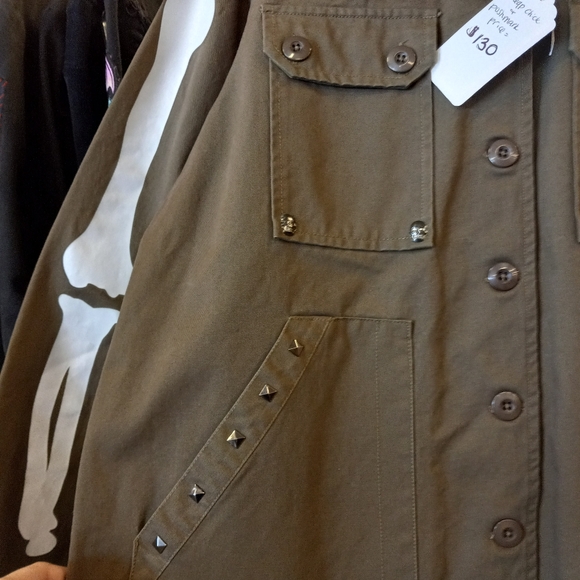 BONE IN Iron fist custom punk jacket by Rage Jackets! OOAK punk/goth patch - Picture 8 of 9